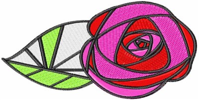 Glass Rose Machine Embroidery Design