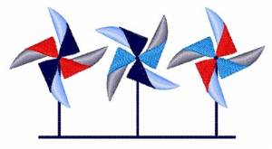 Picture of July 4th Pinwheels Machine Embroidery Design