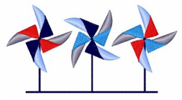 Picture of July 4th Pinwheels Machine Embroidery Design