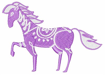 Purple Pony Machine Embroidery Design