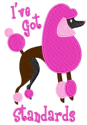 Standard Poodle Machine Embroidery Design