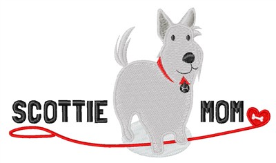 Scottie Mom Machine Embroidery Design