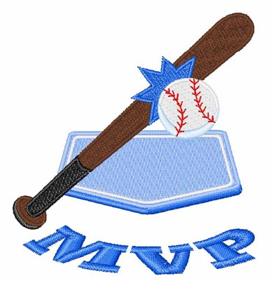 Baseball MVP Machine Embroidery Design