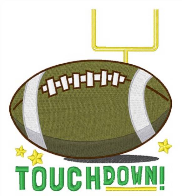 Picture of Football Touchdown Machine Embroidery Design