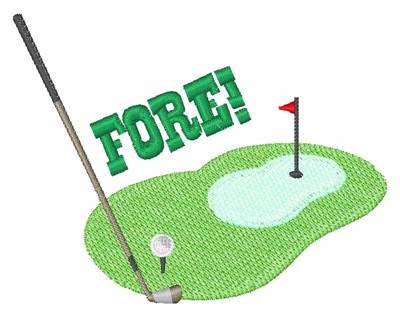 Golf Fore Machine Embroidery Design