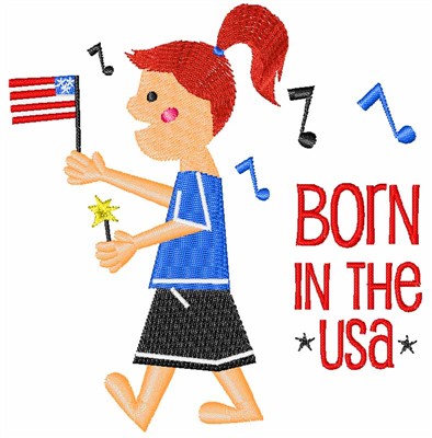 Born In The USA Machine Embroidery Design