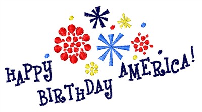 Happy Birthday America Machine Embroidery Design