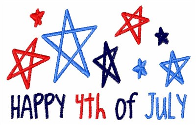 Happy 4th of July Machine Embroidery Design
