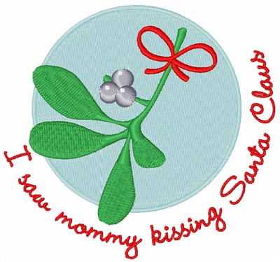Mommy Kissing Santa Machine Embroidery Design