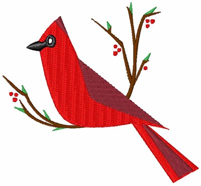 Christmas Cardinal Machine Embroidery Design
