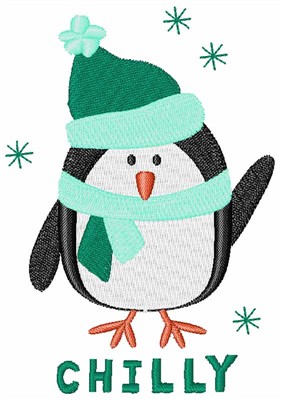 Chilly Penguin Machine Embroidery Design