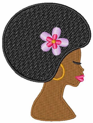 Woman with Afro Machine Embroidery Design