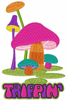Trippin Mushrooms Machine Embroidery Design