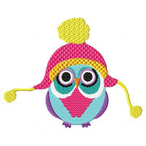 Winter Owl & Hat Machine Embroidery Design