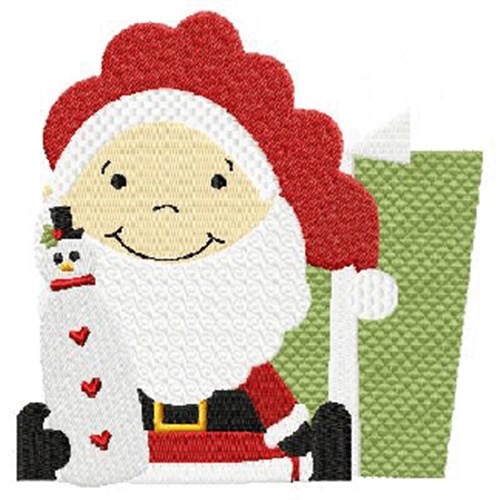 Santa and Snowman Machine Embroidery Design