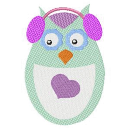 Winter Owl & Earmuffs Machine Embroidery Design