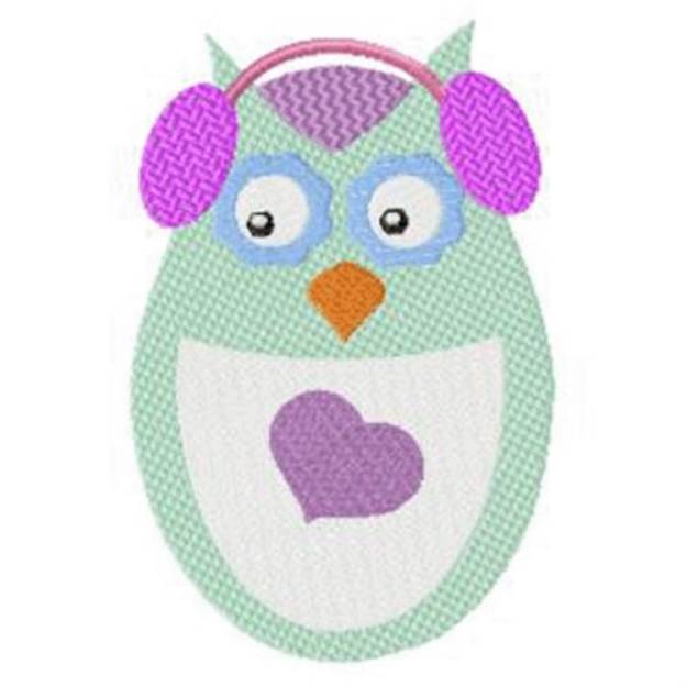Picture of Winter Owl & Earmuffs Machine Embroidery Design