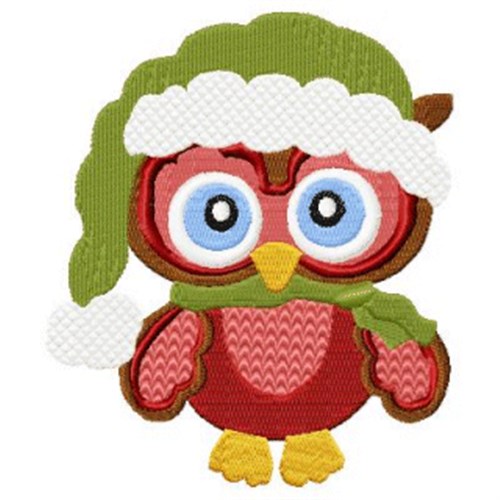 Winter Owl & Hat Machine Embroidery Design