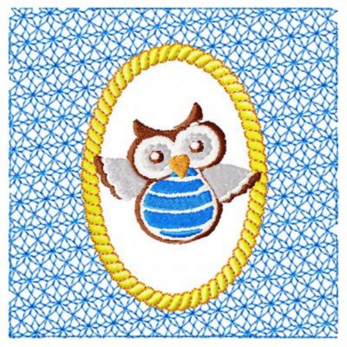 Blue Lacy Owl Machine Embroidery Design