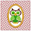 Picture of Red Lacy Owl Machine Embroidery Design
