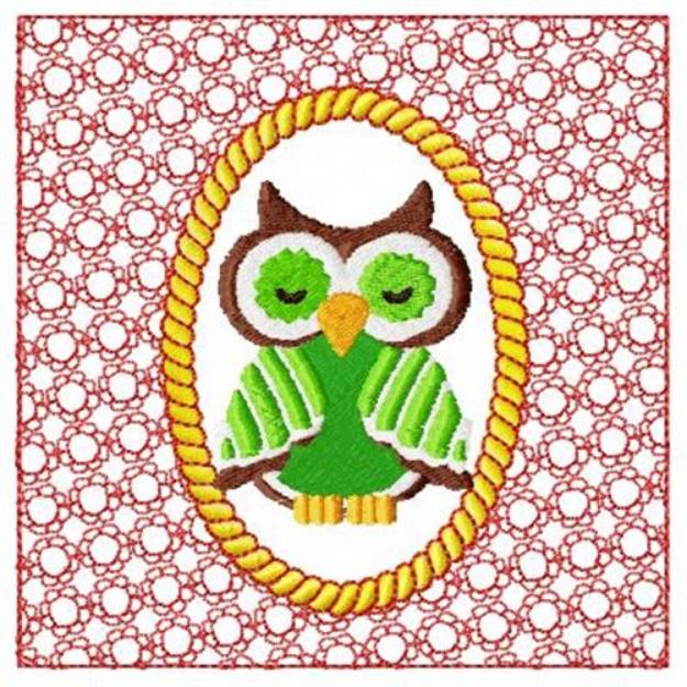 Picture of Red Lacy Owl Machine Embroidery Design