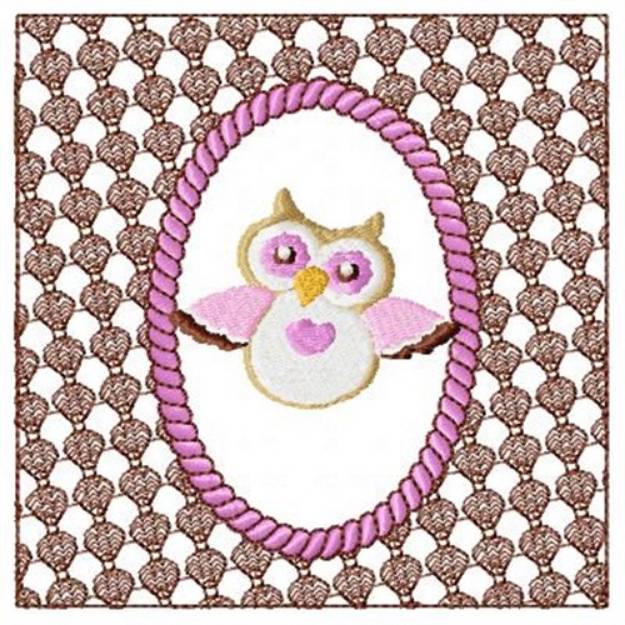 Picture of Lacy Pink Owl Machine Embroidery Design