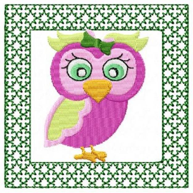 Picture of Lacy Pink Owl Machine Embroidery Design