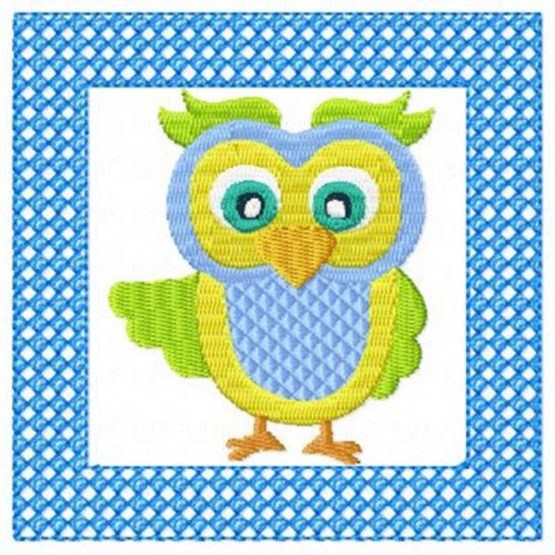 Picture of Blue Lacy Owl Machine Embroidery Design