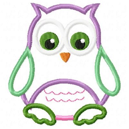 Applique Owl Machine Embroidery Design