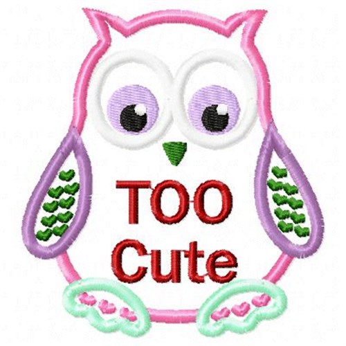 Applique Owl Cute Machine Embroidery Design