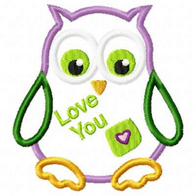 Picture of Applique Owl Love Machine Embroidery Design