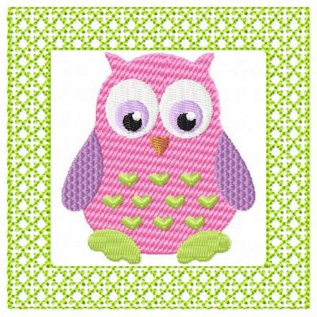 Picture of Lacy Owl Hearts Machine Embroidery Design