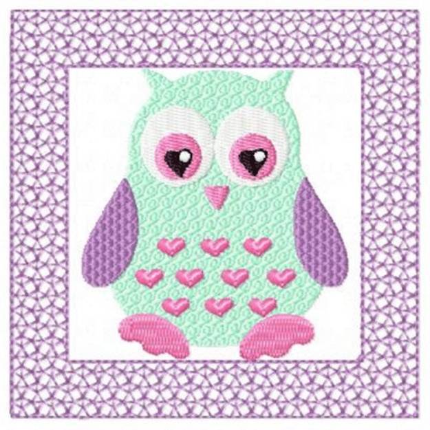 Picture of Purple Lacy Owl Machine Embroidery Design
