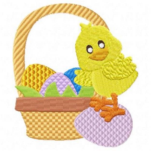 Picture of Easter Chick Basket Machine Embroidery Design
