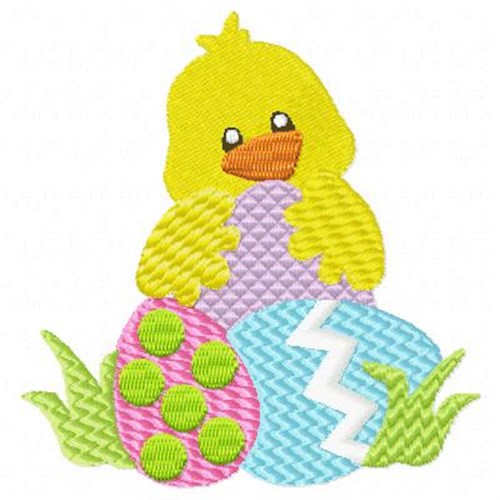 Easter Chick Eggs Machine Embroidery Design