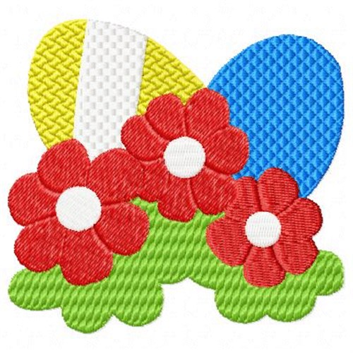 Easter Red Flowers Machine Embroidery Design