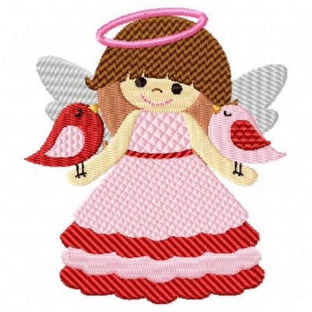 Picture of Valentine Angel Birds Machine Embroidery Design