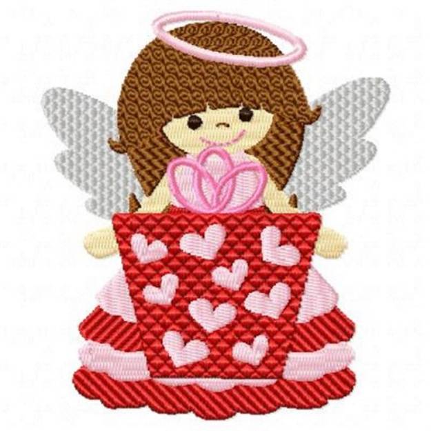 Picture of Valentine Angel Present Machine Embroidery Design