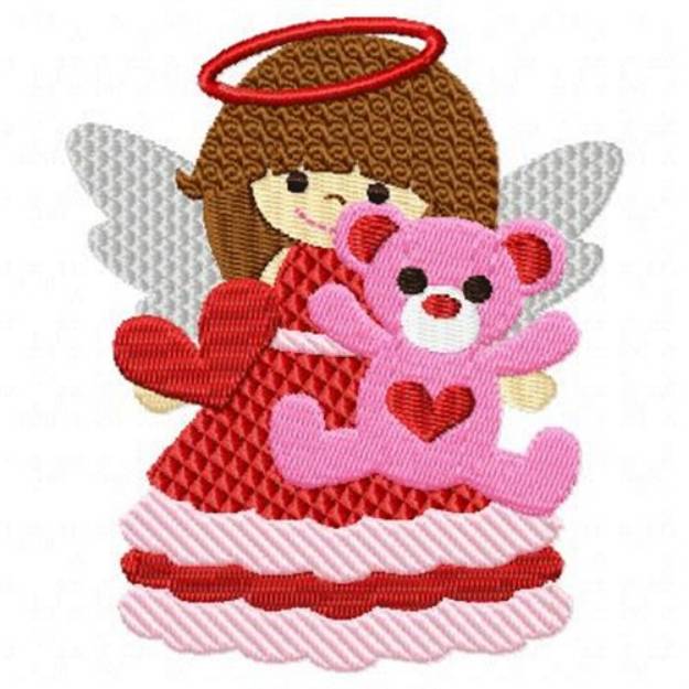 Picture of Valentine Angel Bear Machine Embroidery Design