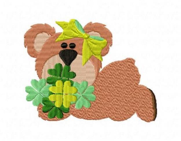 Picture of Bonnie Bear Clovers Machine Embroidery Design