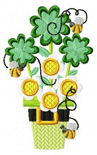 St Pattys Flowers 1 Machine Embroidery Design