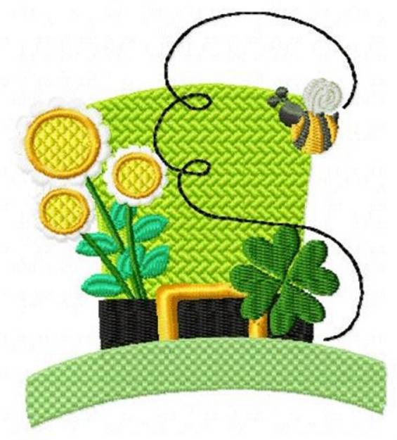 Picture of Hat Clovers Bee Gold Machine Embroidery Design