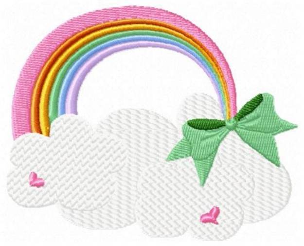 Picture of Rainbow Cloud Heart Machine Embroidery Design