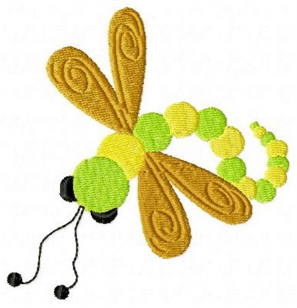 Picture of Yellow Dragonfly Machine Embroidery Design