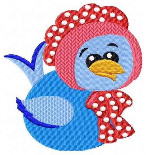 Blue Bird & Bonnet Machine Embroidery Design
