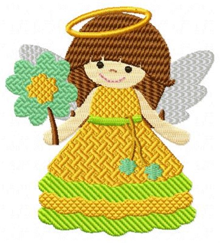 Irish Angel & Flower Machine Embroidery Design