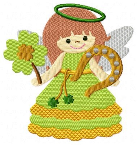 Irish Angel Horseshoe Machine Embroidery Design