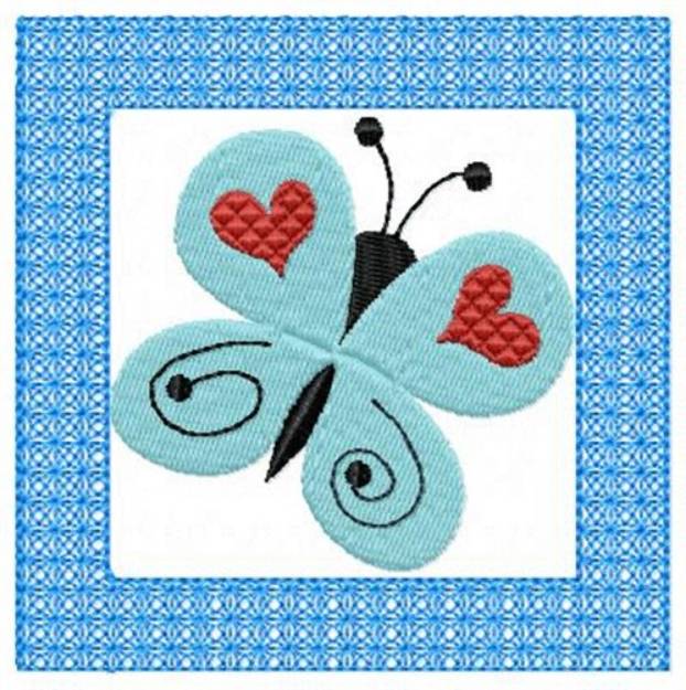 Picture of Blue Lacy Butterfly Machine Embroidery Design
