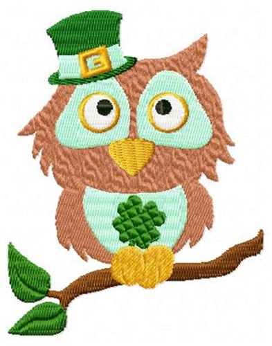 St Pattys Owl Machine Embroidery Design