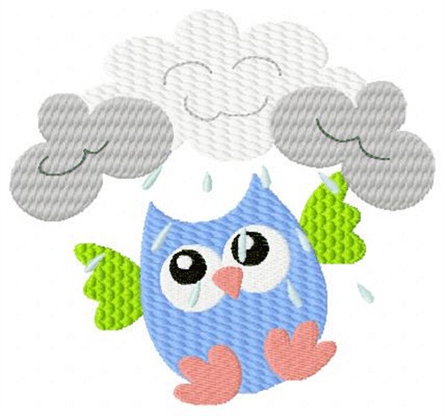 Rainy Day Owl Machine Embroidery Design